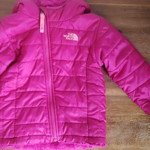 The North Face fleece lined pink coat 18-24 months